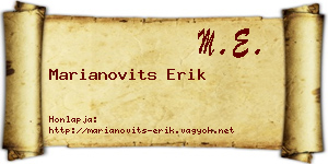 Marianovits Erik névjegykártya