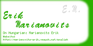 erik marianovits business card